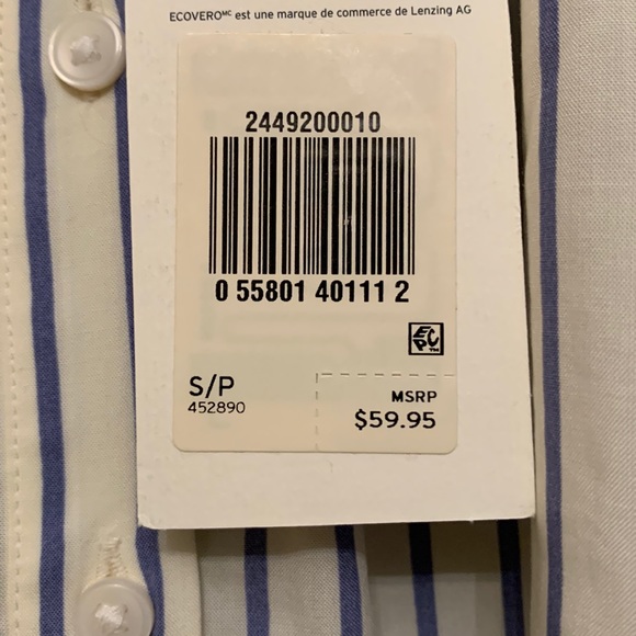 White and blue striped Levi’s blouse. - Picture 2 of 4